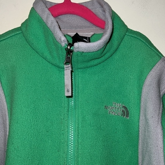 Girls THE NORTH FACE green zipper fleece outdoor jacket size Medium - Picture 2 of 7